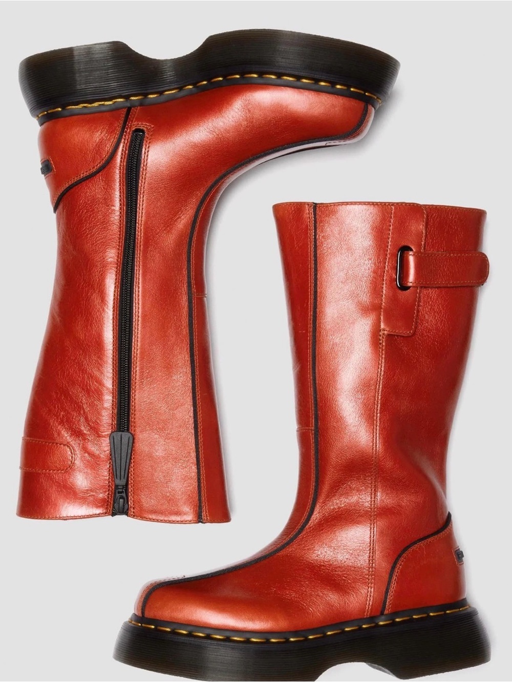 Dr. Martens Buzz Hi Eclipse Flame Orange Platform Boots Women’s 6 NEW